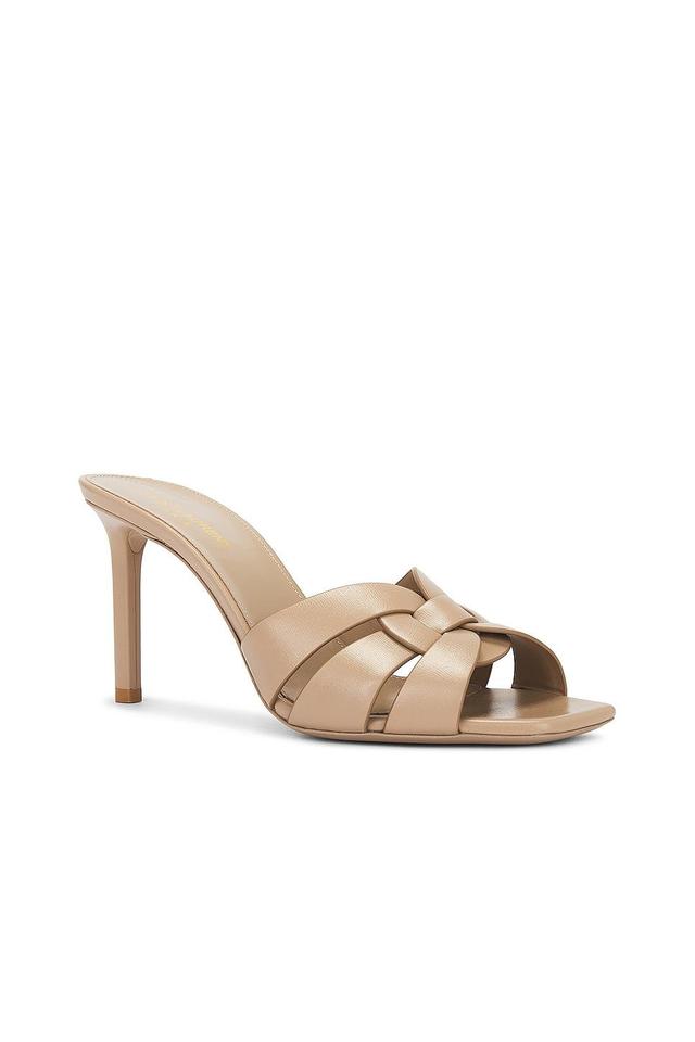 Saint Laurent Tribute Mule Sandal in Beige Product Image