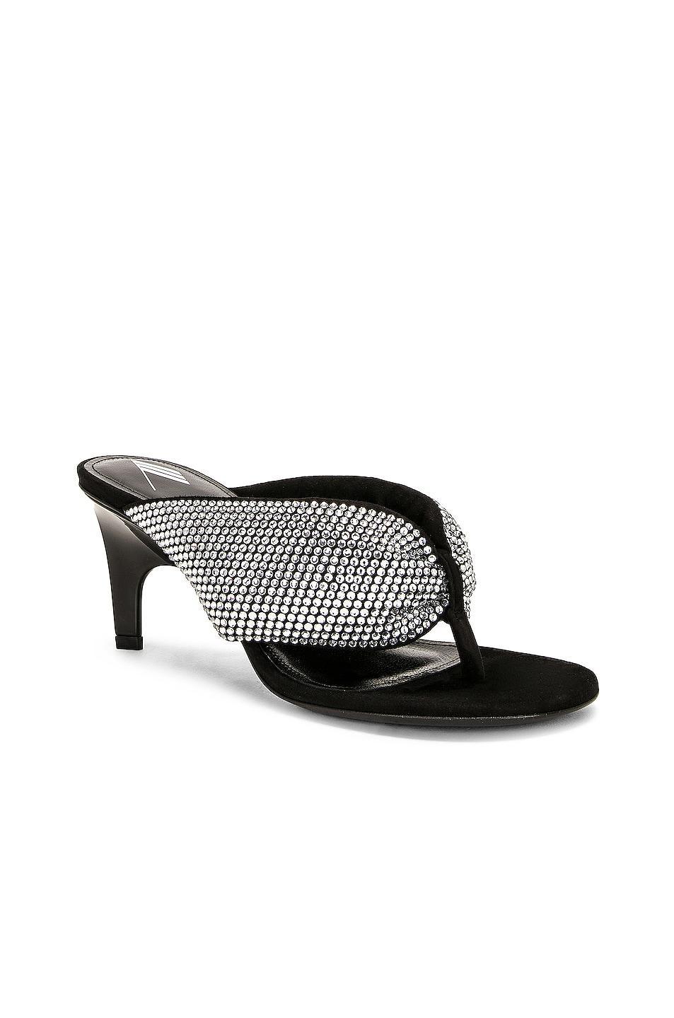 THE ATTICO Rem Sandal In Silver & Black in Silver & Black - Metallic Silver. Size 38.5 (also in 36, 37, 38). Product Image