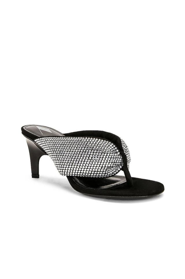 THE ATTICO Rem Sandal In Silver & Black in Metallic Silver Product Image