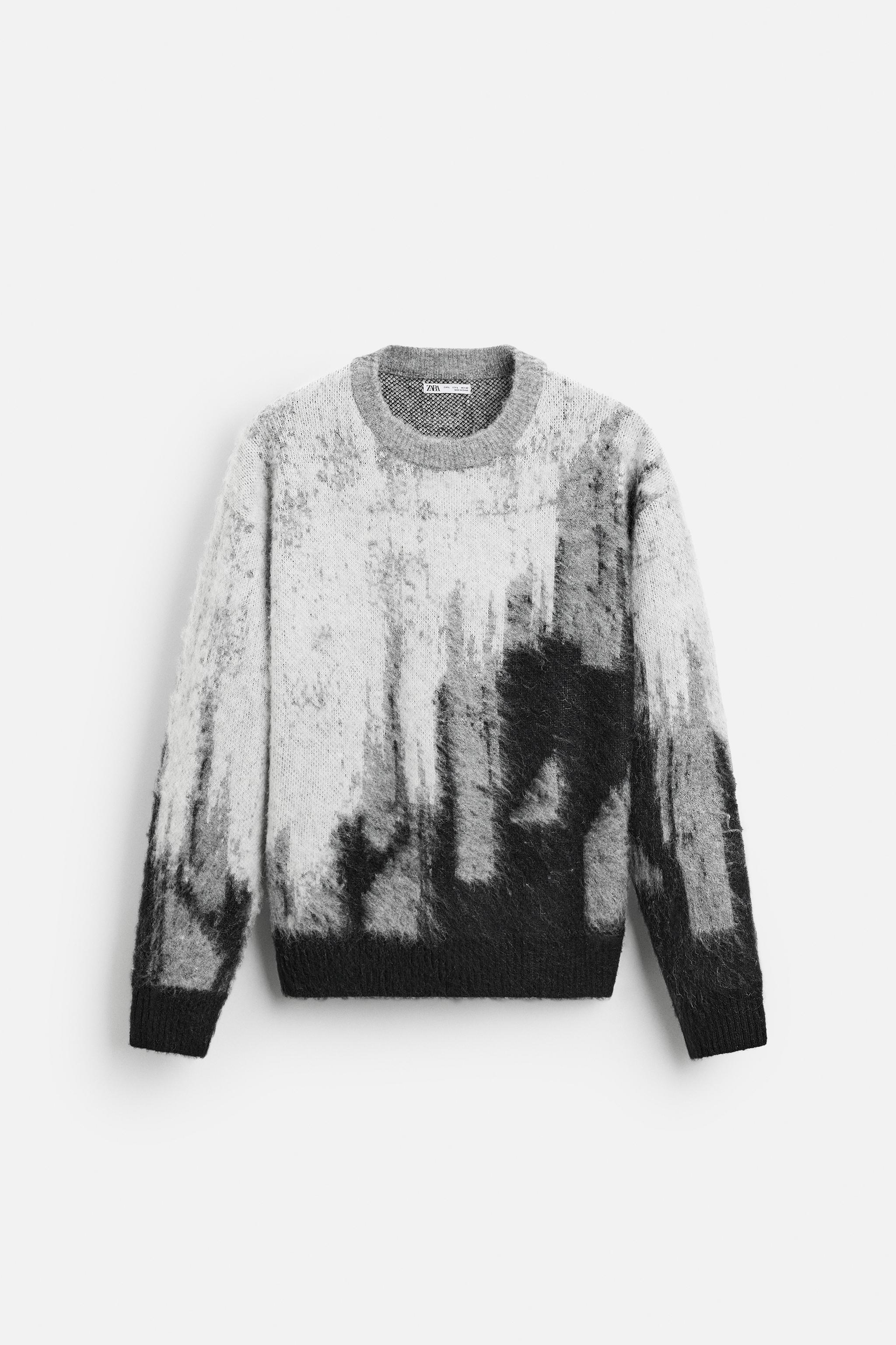 BRUSHED TEXTURE JACQUARD SWEATER Product Image