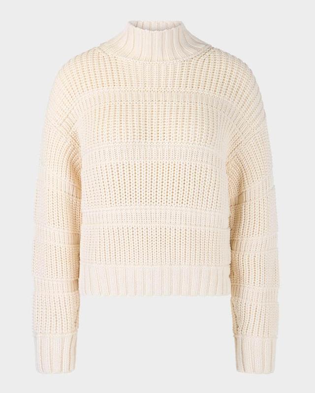 Mock-Neck Mixed Stitch Sweater Product Image