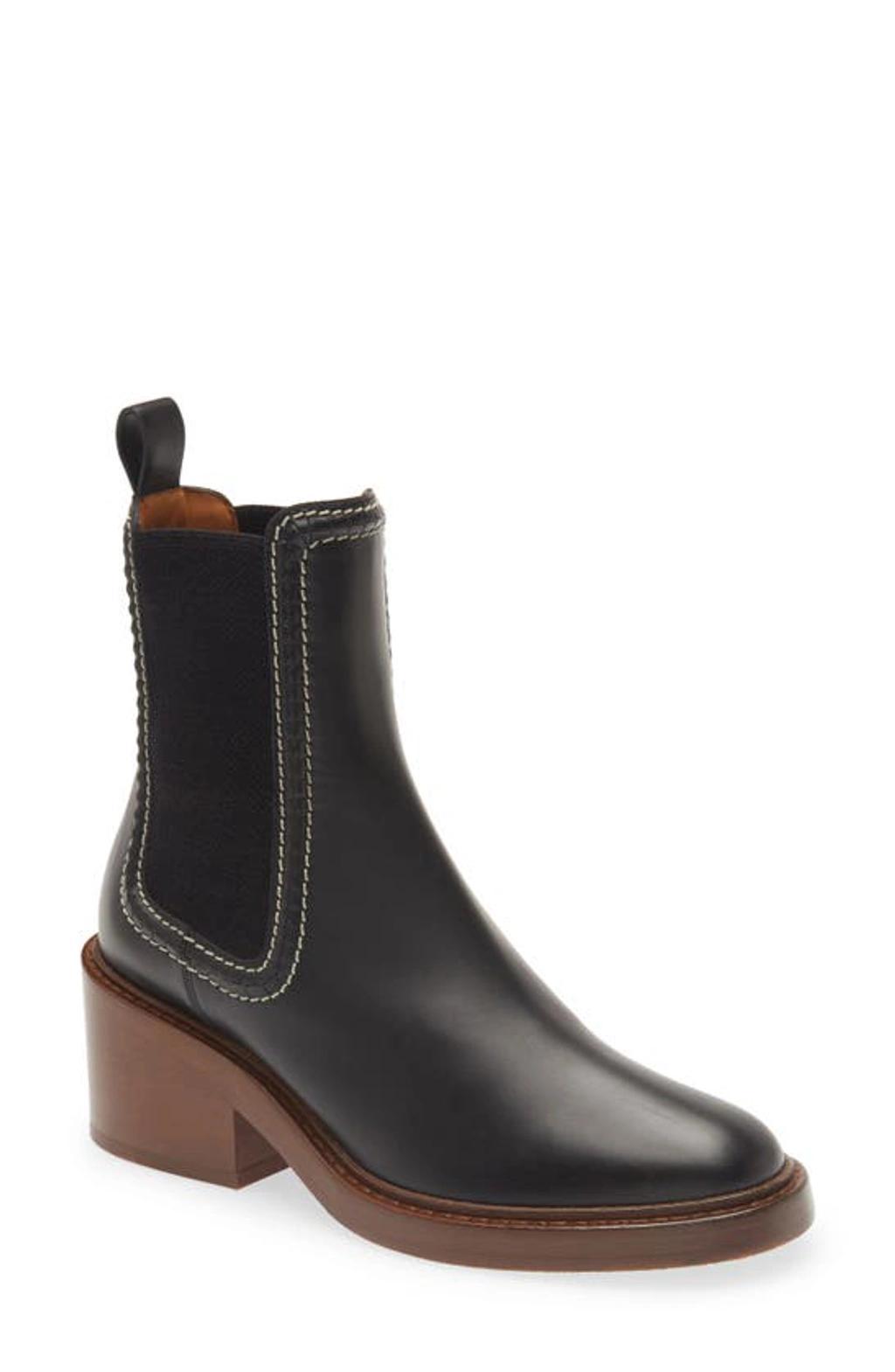 Mallo Leather Ankle Chelsea Boots In Black Product Image