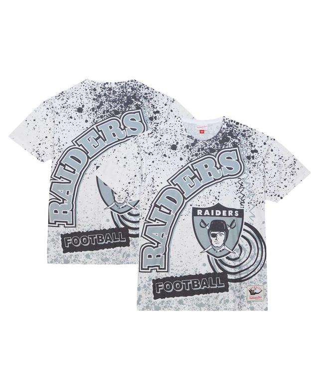 Mens Mitchell & Ness White Las Vegas Raiders Team Burst Sublimated T-Shirt Product Image