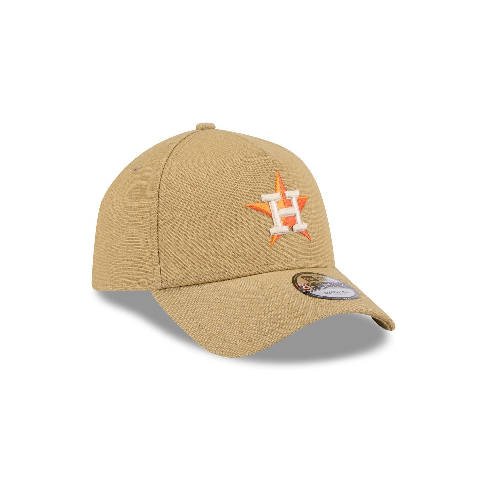 Houston Astros Logo Essentials Khaki 9FORTY A-Frame Snapback Hat Male Product Image