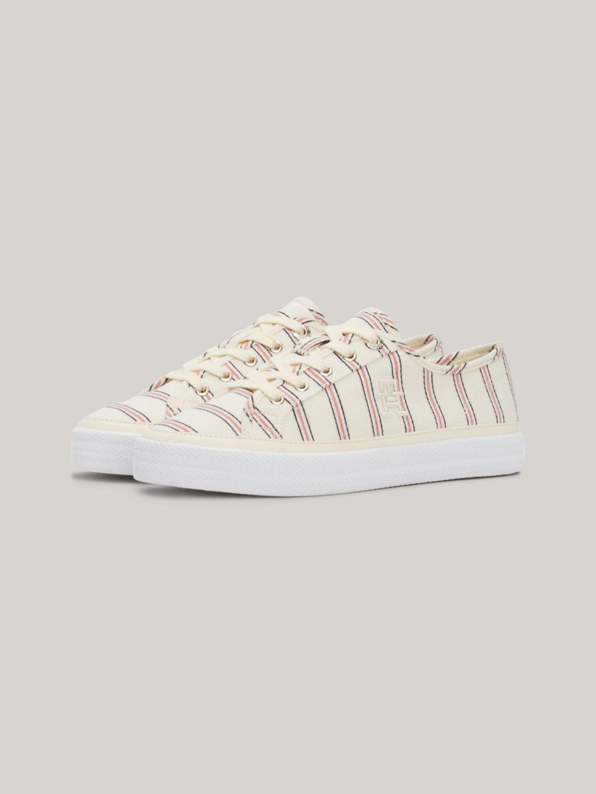 Tommy Hilfiger Women's TH Logo Stripe Canvas Sneaker Product Image