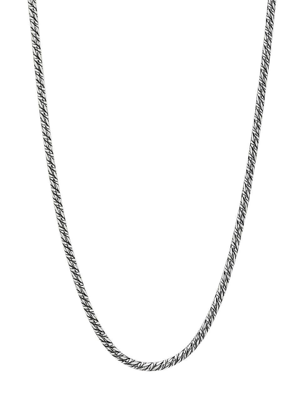 Mens Woven Sterling Silver Necklace Product Image