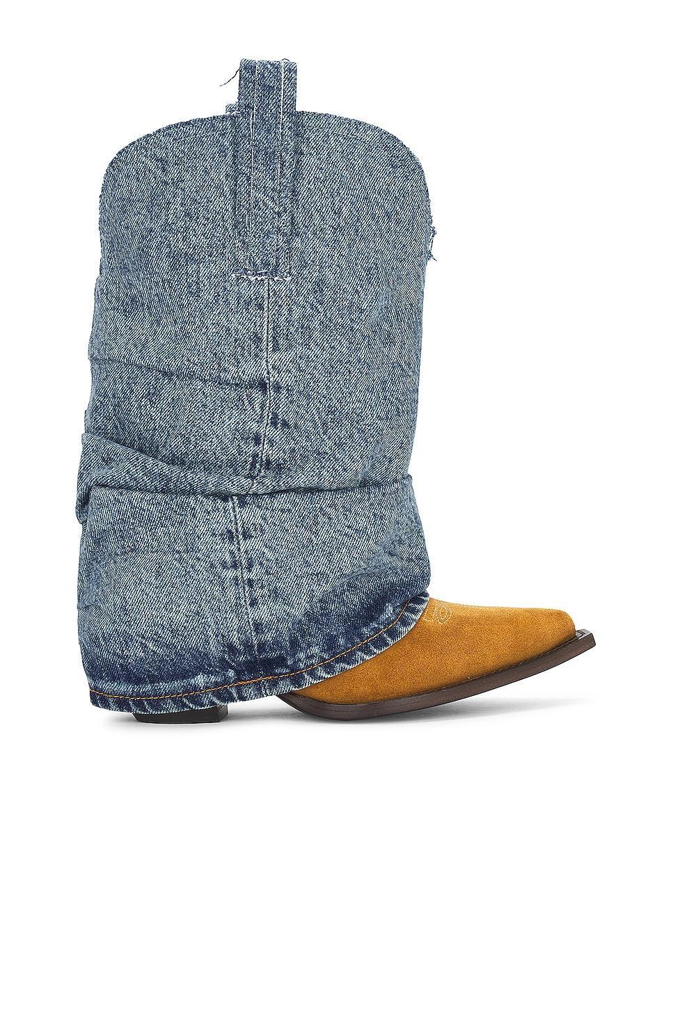 R13 Chunky Cowboy Boots in Blue Product Image