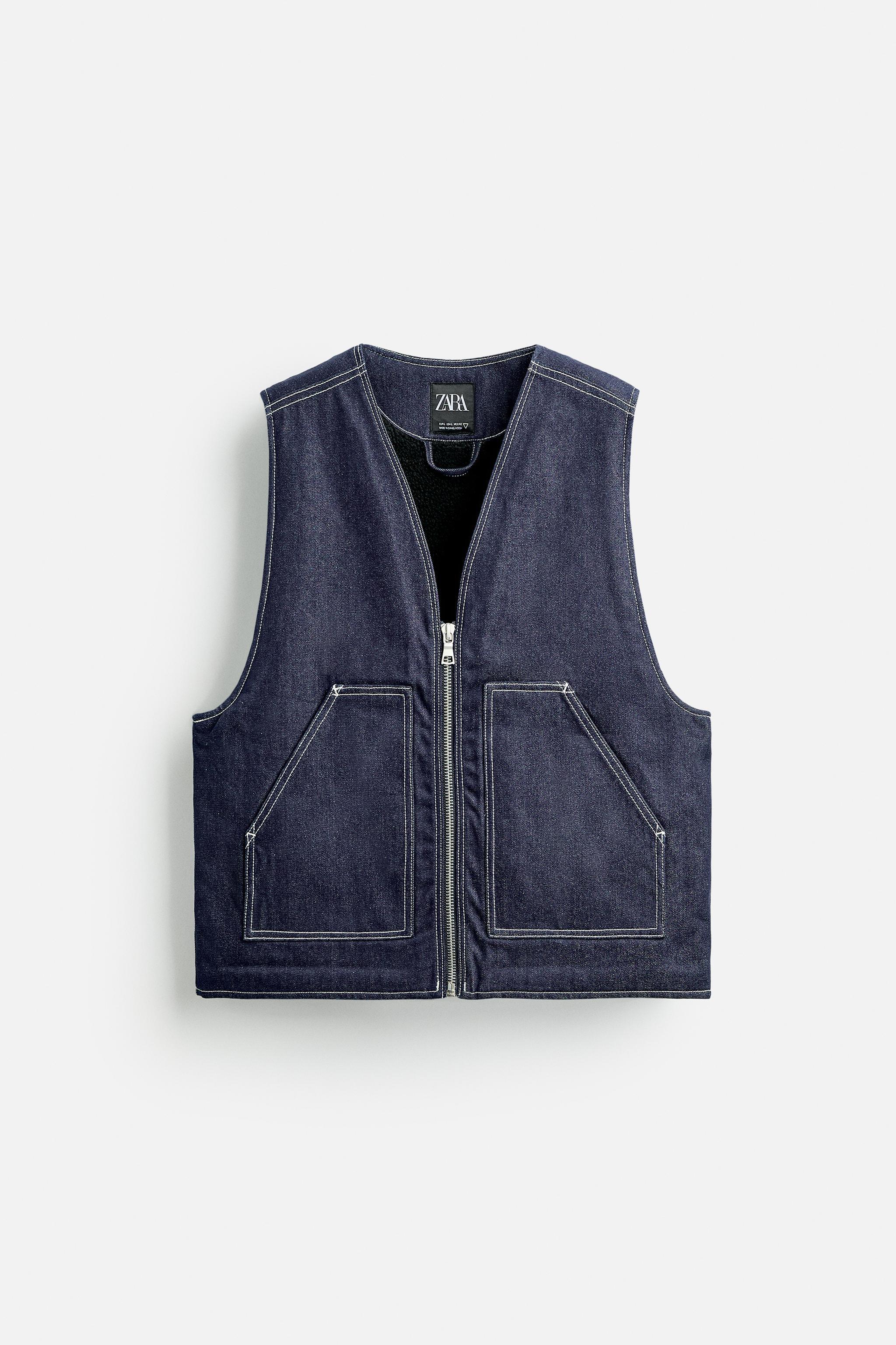 SEAMED DENIM VEST Product Image