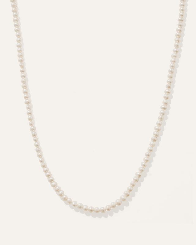 Womens Classic Pearl Necklace in Yellow Gold by Quince Product Image