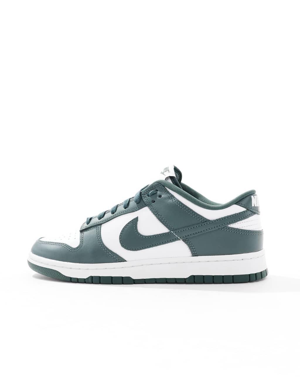 Nike Dunk Low Retro sneakers in green and white Product Image