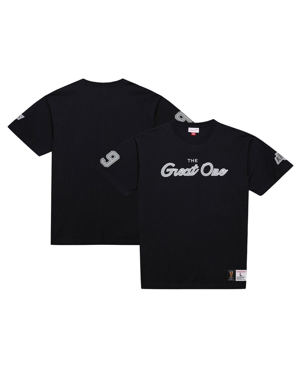 Mens Mitchell & Ness Wayne Gretzky Black Los Angeles Kings Premium Nickname Vintage Logo T-Shirt Product Image