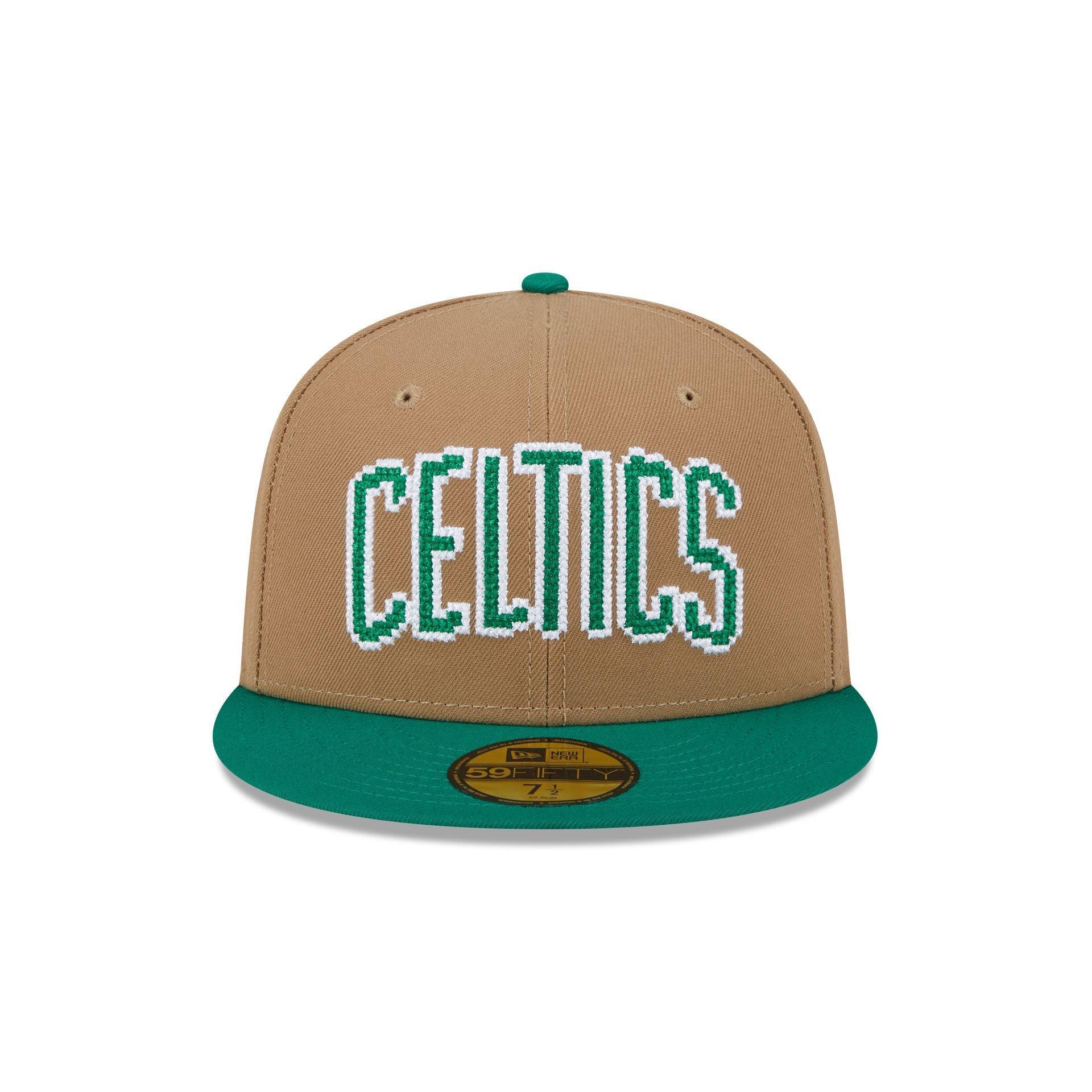 Boston Celtics Classic 8-Bit Wordmark 59FIFTY Fitted Hat Male Product Image