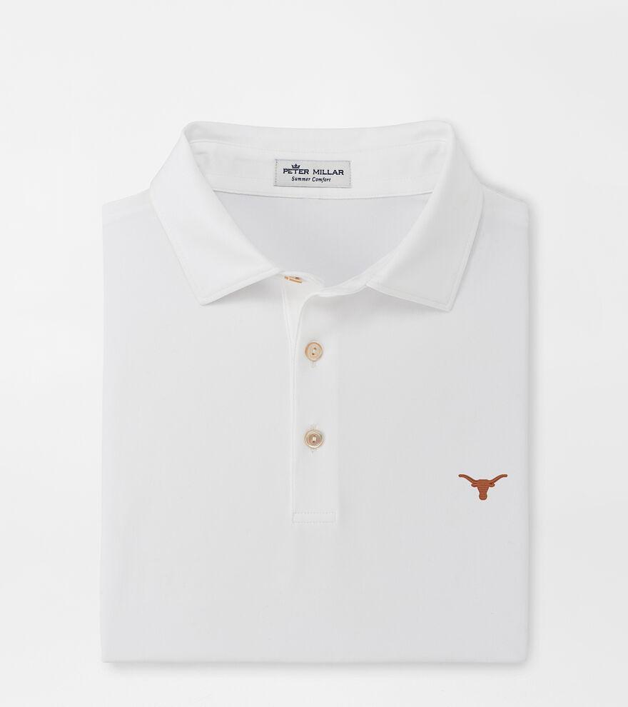 Peter Millar Mens Texas Solid Performance Jersey Polo | Color: White | Size: L Product Image