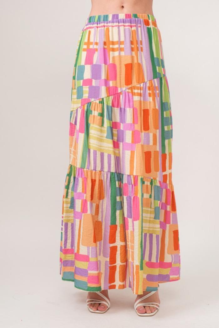 Geo Tiered Skirt Product Image