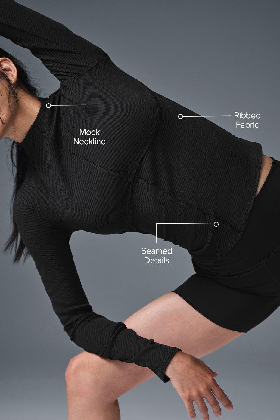 Ribbed En Pointe Long Sleeve - Black Female Product Image