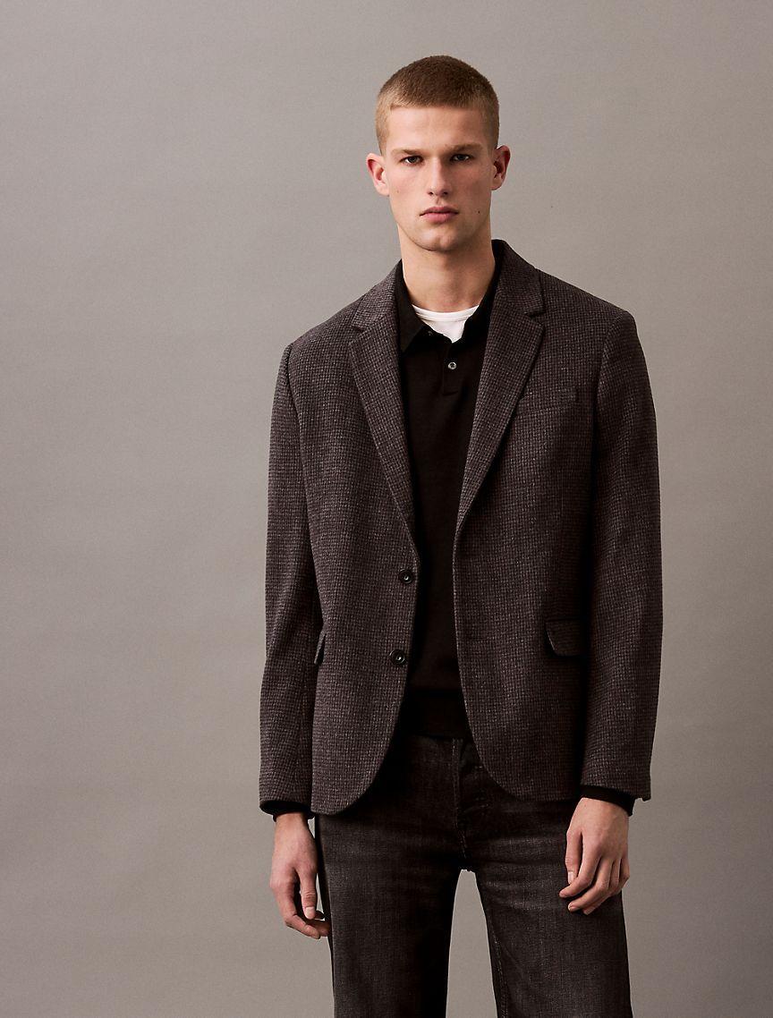 Wool Blend Slim Blazer Product Image