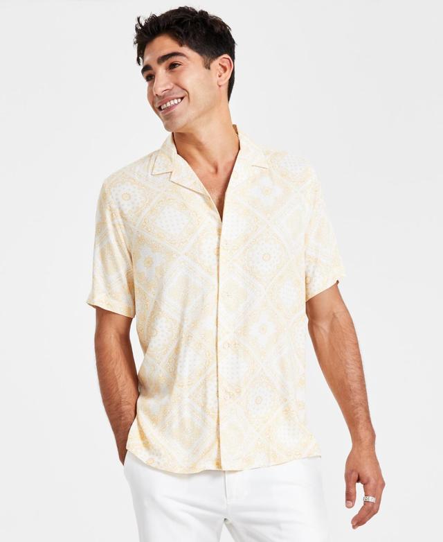 Club Room Mens Tropical Regular-Fit Bandana-Print Button-Down Camp Shirt, Created for Macys Product Image