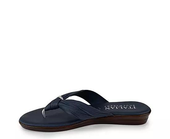 Womens Italian Shoemakers Aleena Flat Sandals Dark Blue Product Image