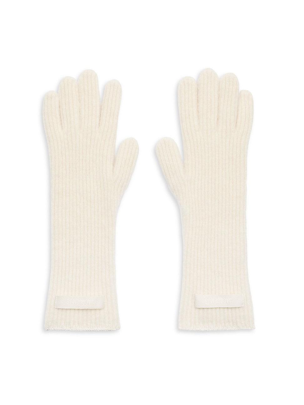 Womens Logo Patch Wool-Blend Gloves Product Image