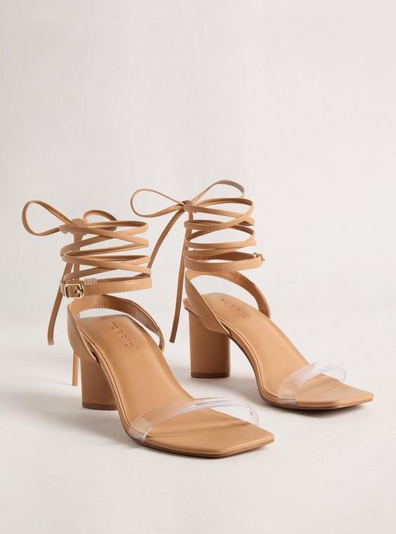 Strappy Ankle Wrap Block Heel (WW) Product Image