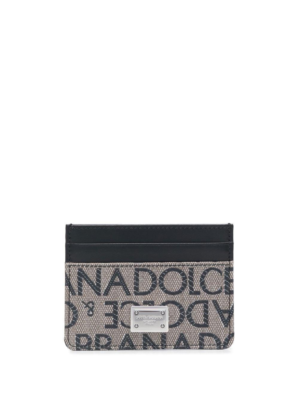 Jacquard Logo Card Holder In Brown Product Image