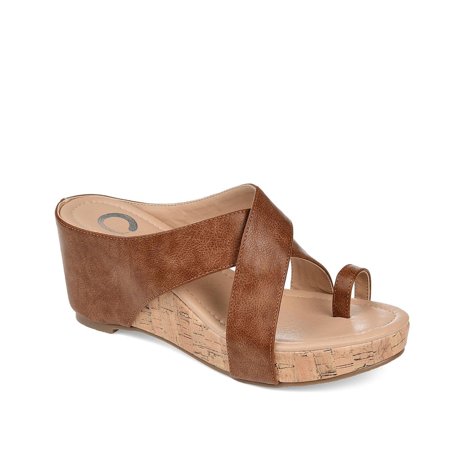 Journee Collection Rayna Womens Wedge Sandals Brown Product Image