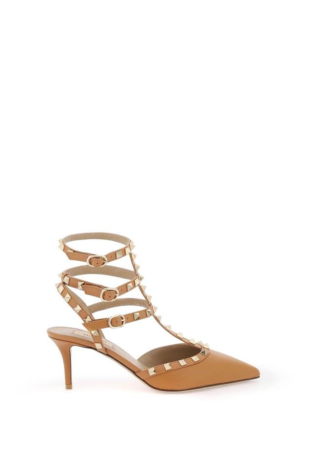 VALENTINO GARAVANI Garavani Rockstud Slingback Pumps In Brown Product Image