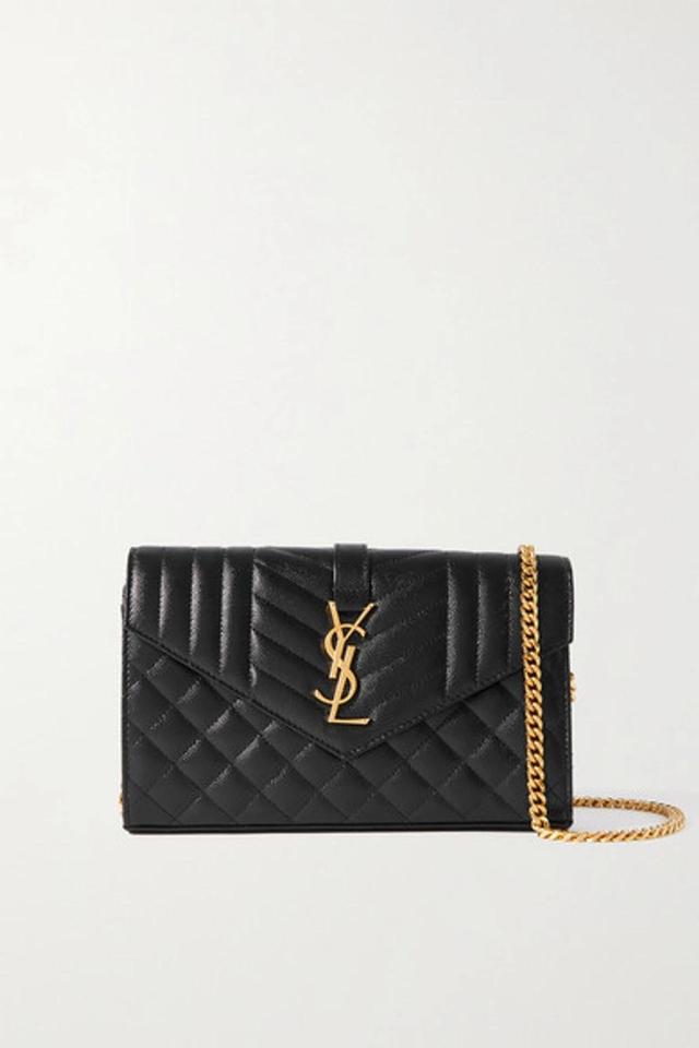 SAINT LAURENT Monogramme Quilted Textured-leather Shoulder Bag In Black Product Image