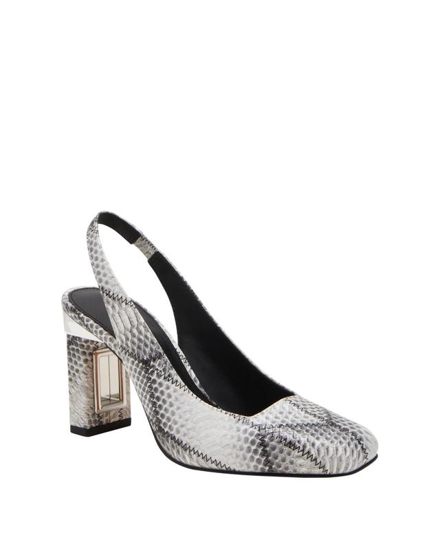 Katy Perry Womens The Hollow Heel Sling Back Pumps - Black White Multi- Polyurethane Product Image