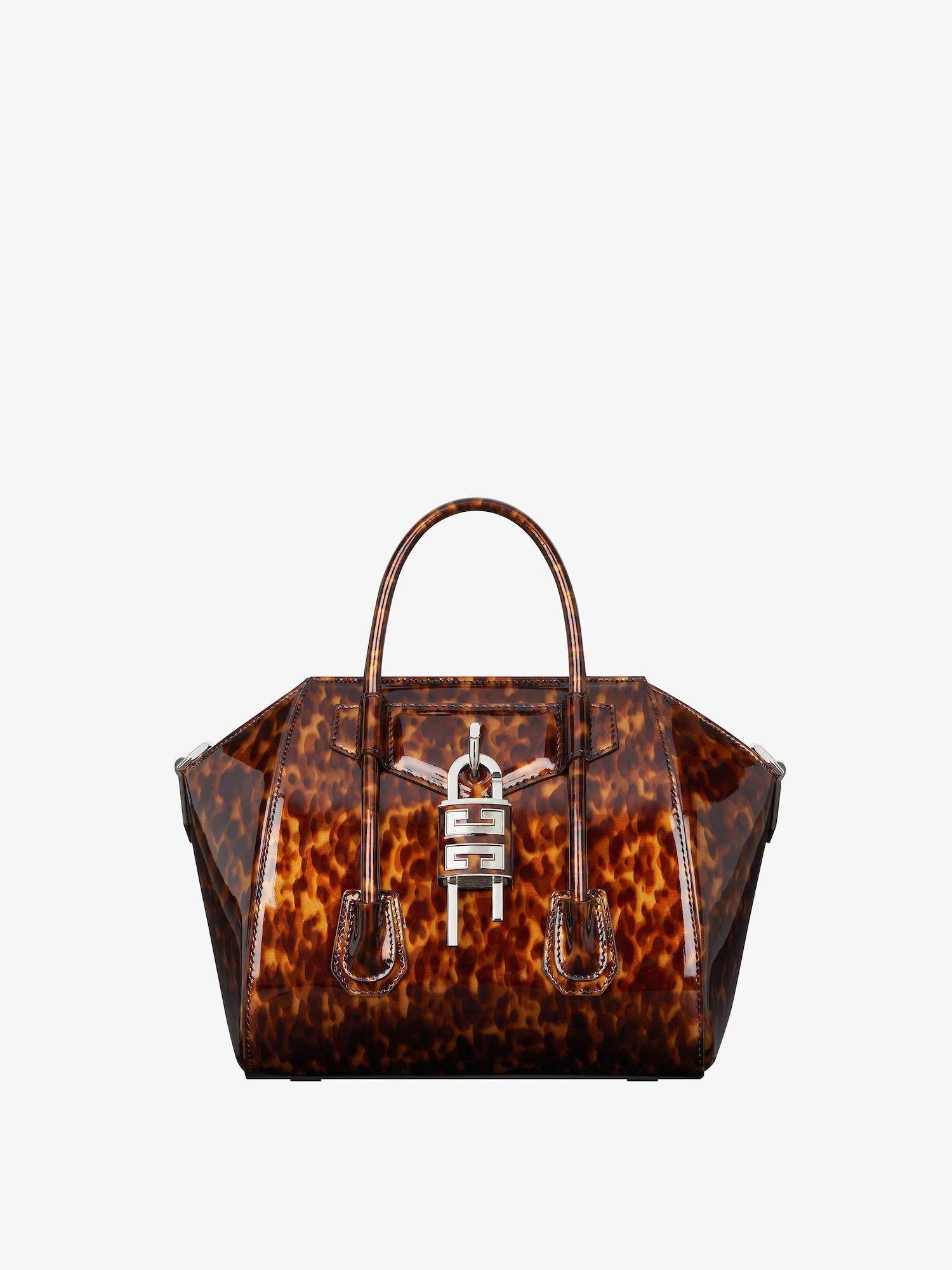 Mini Antigona Lock bag in tortoiseshell leather Product Image