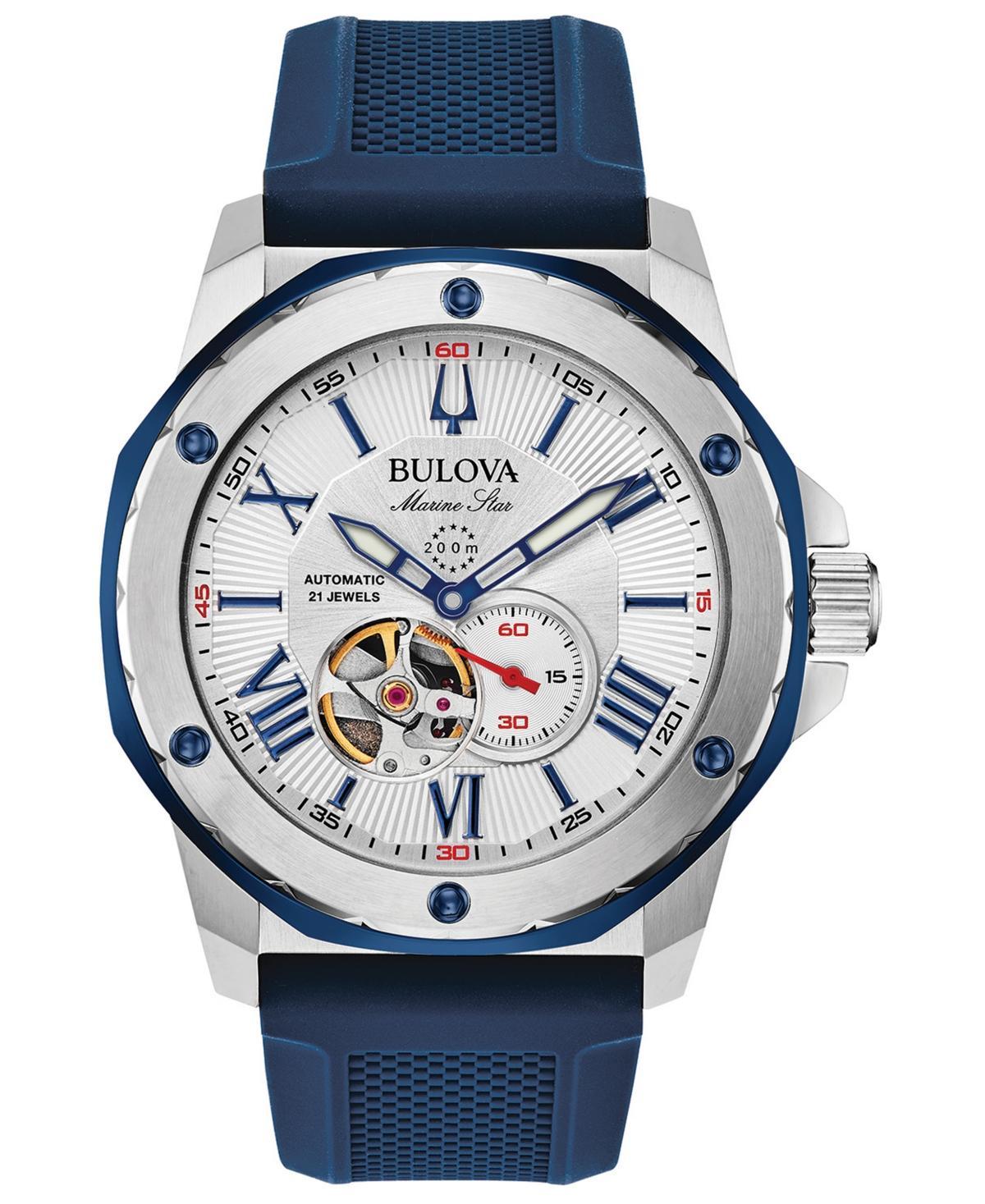 Bulova Mens Automatic Marine Star Series C Blue Leather Strap Watch 45mm Product Image