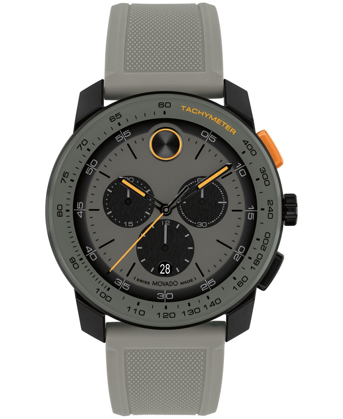 Movado Bold Mens TR90 Quartz Chronograph Grey Silicone Strap Watch Product Image