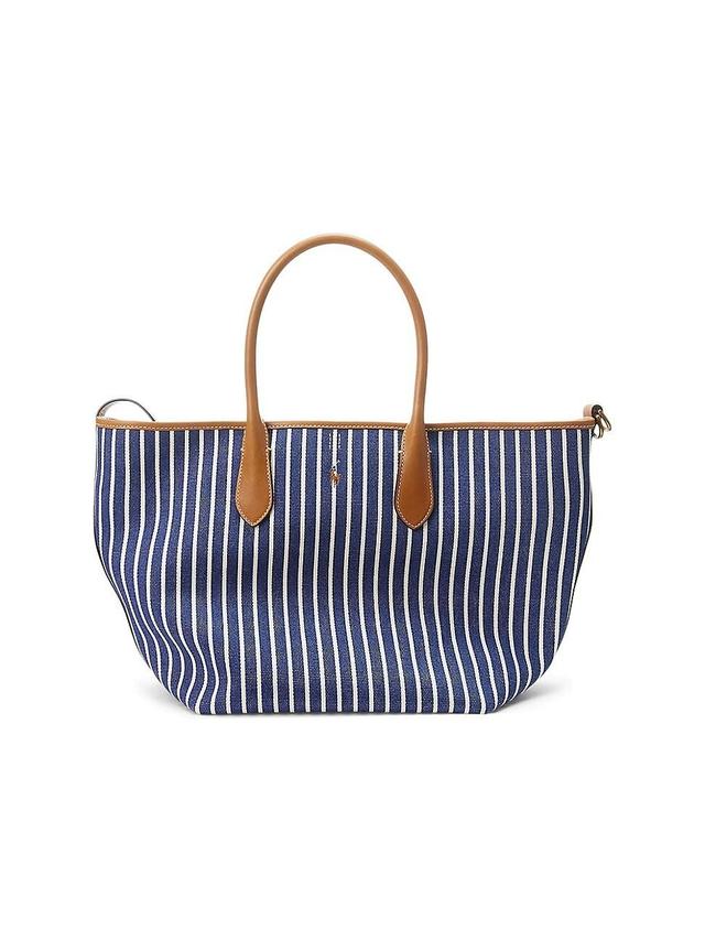 Womens Medium Striped Canvas Bellport Tote Bag Product Image