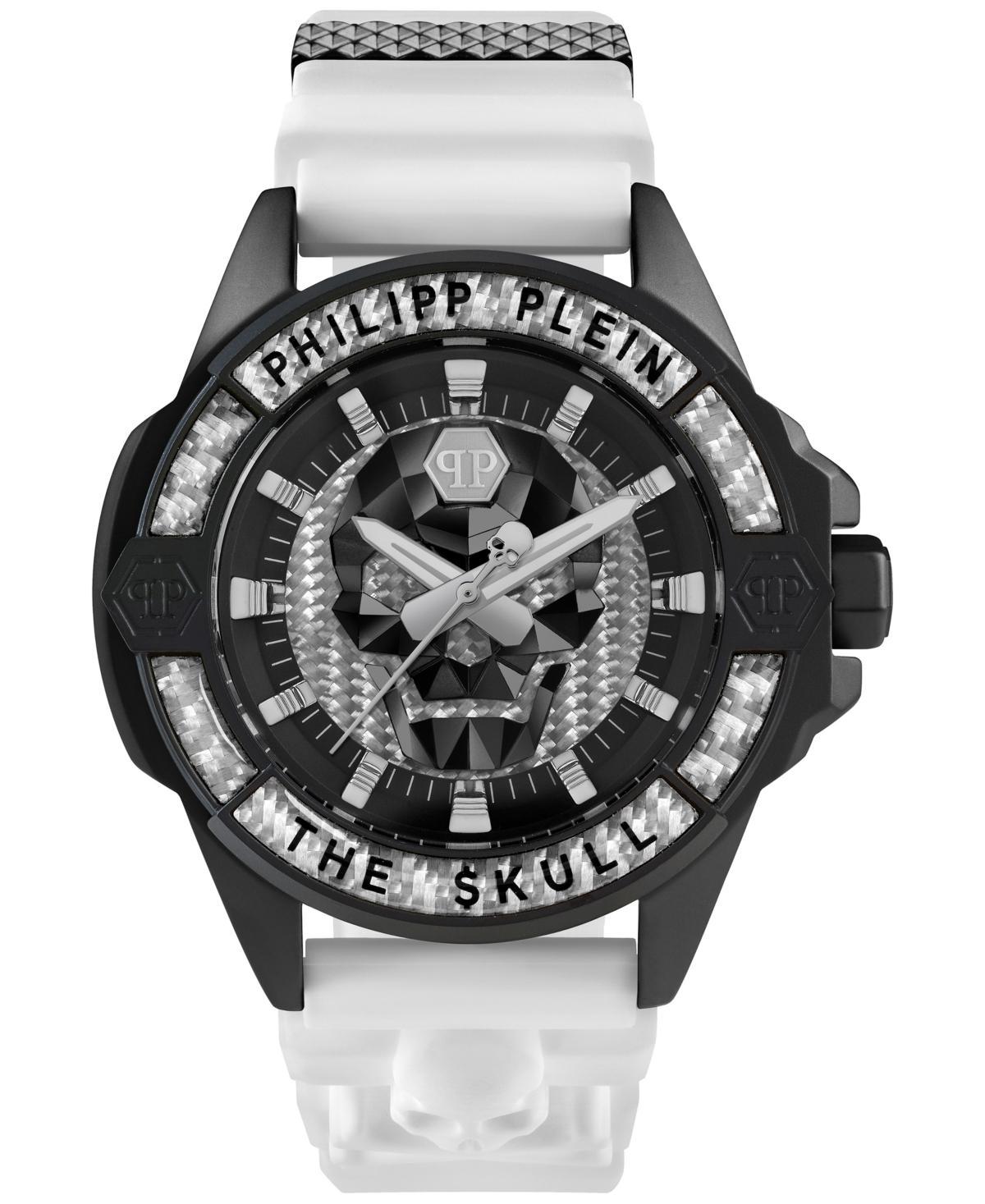 Philipp Plein Mens The $kull Black Silicone Strap Watch 44mm - Stainless Steel Product Image