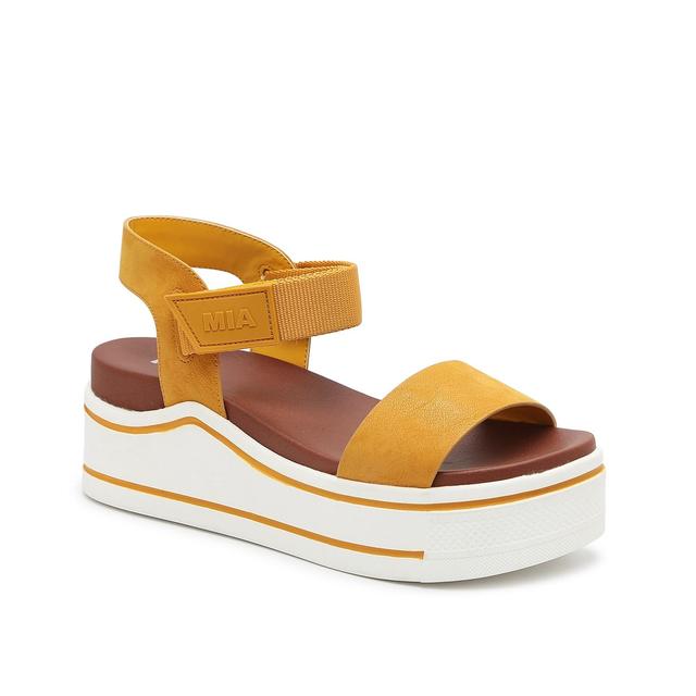 Mia Odelia Wedge Sandal   Women's   Yellow   Size 8   Sandals   Ankle Strap   Platform   Wedge Product Image