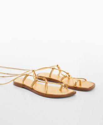 Mango Womens Leather Straps Sandals Product Image