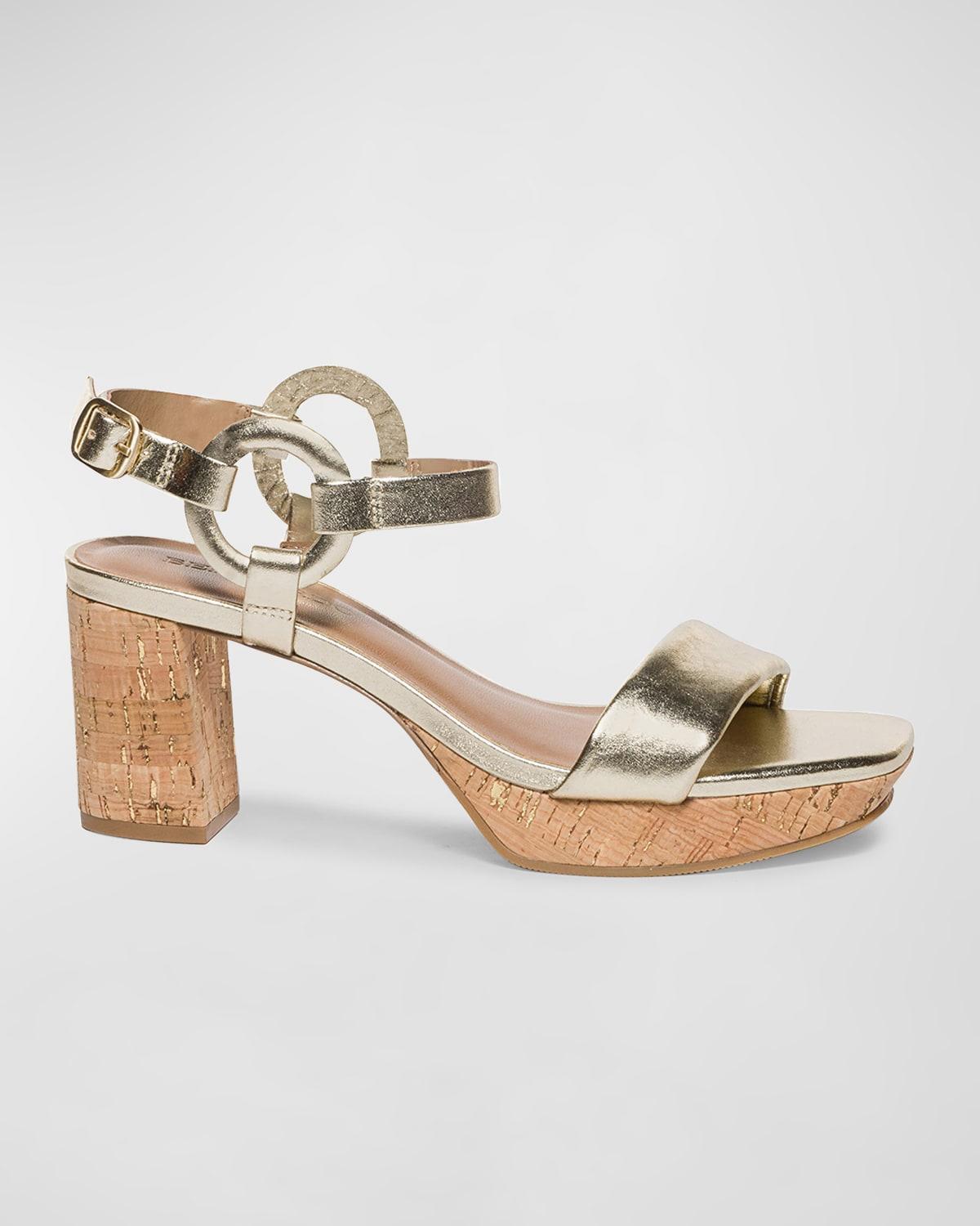 Womens Candace Metallic Leather Platform Sandals Product Image