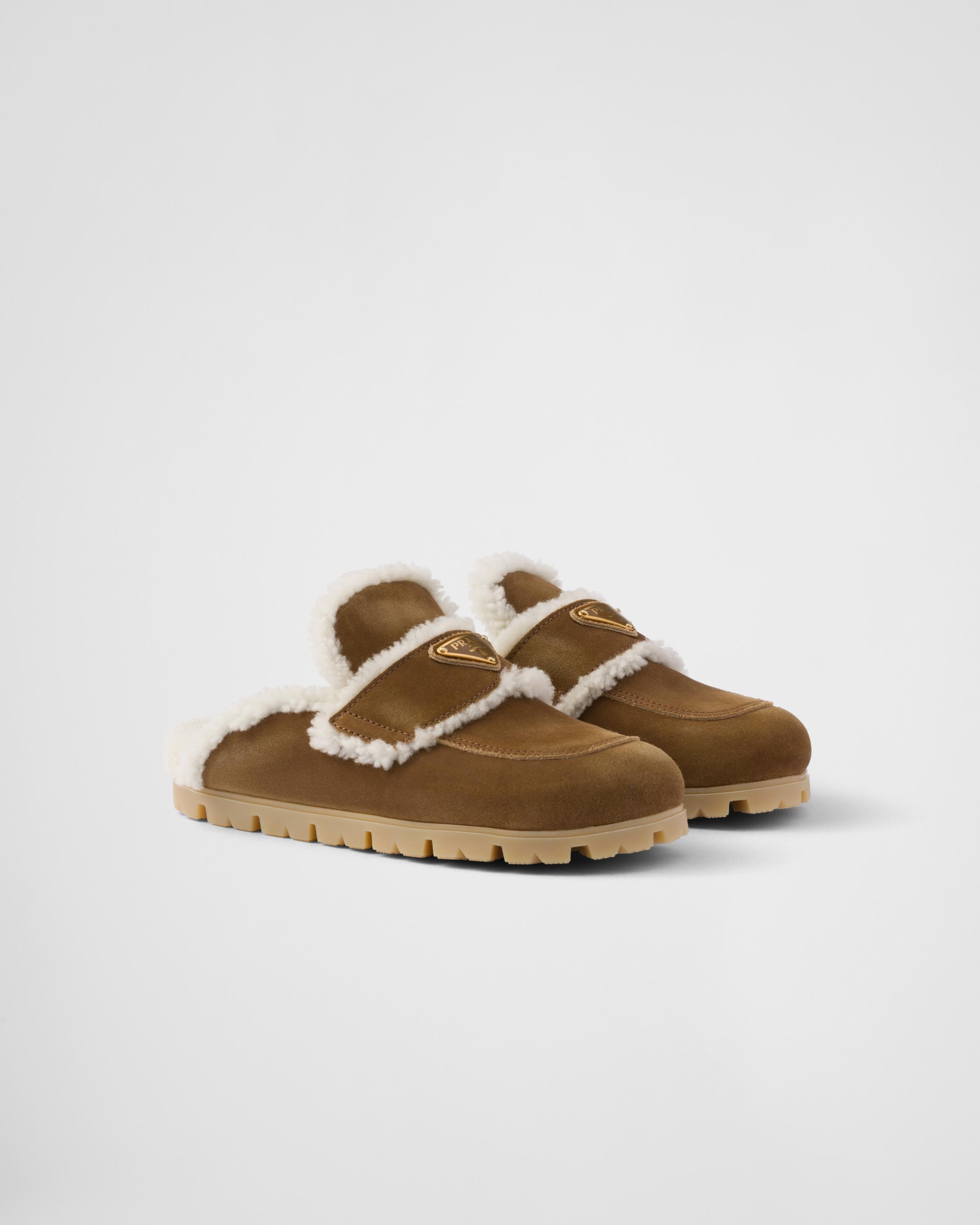 Suede and shearling slippers product image