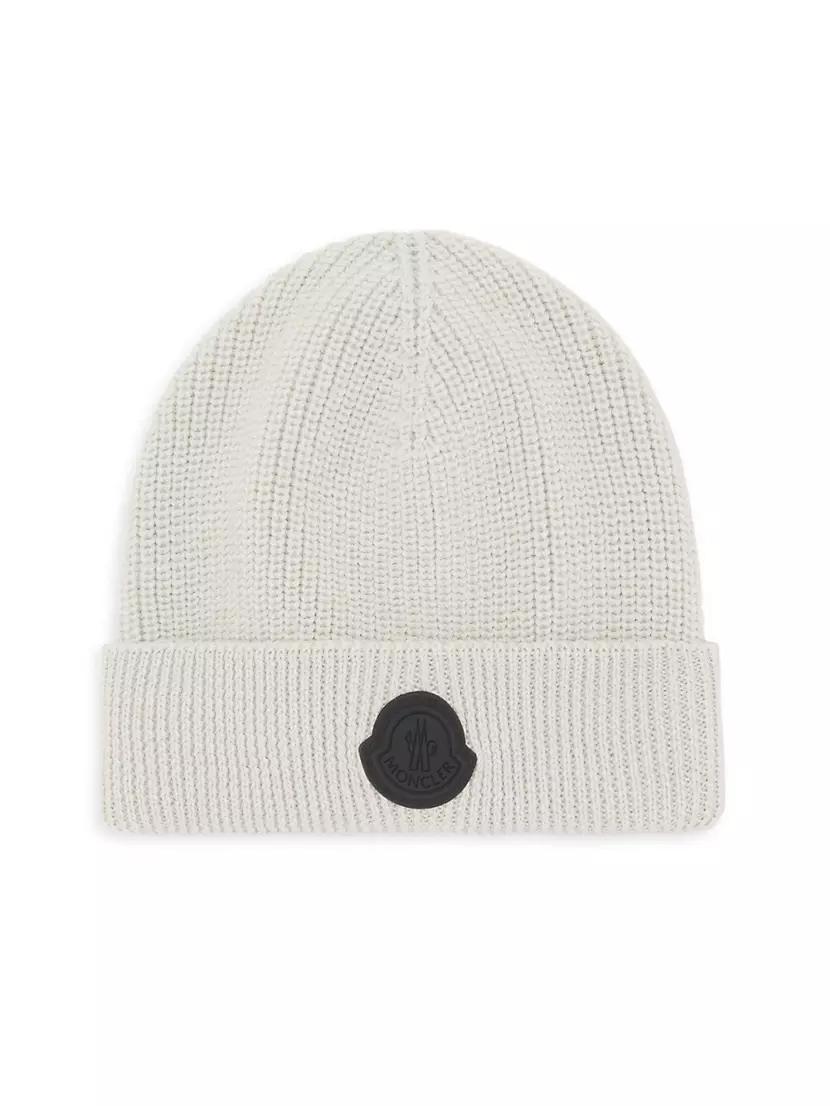 Wool Ribbed Knit Logo Patch Beanie Product Image