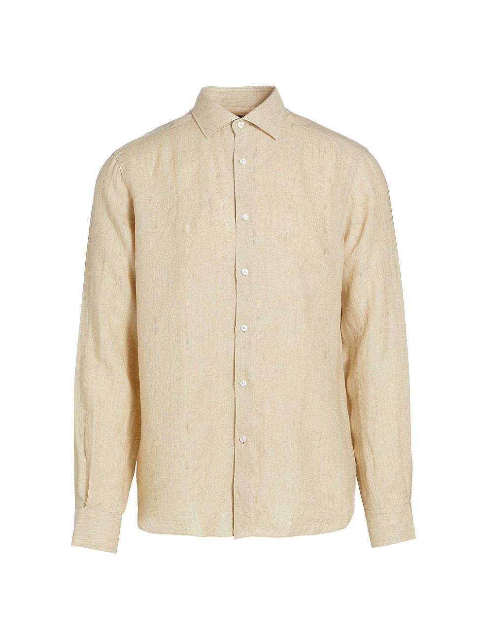 Mens COLLECTION Linen Button-Front Shirt Product Image