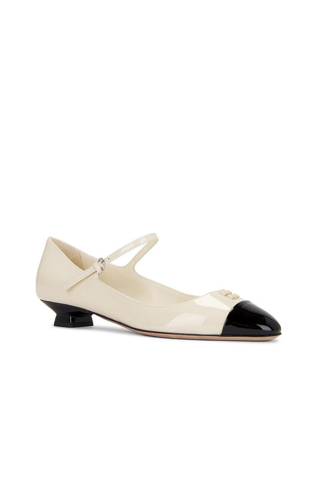 Miu Miu Decollete Ballet Flat in Cream Product Image