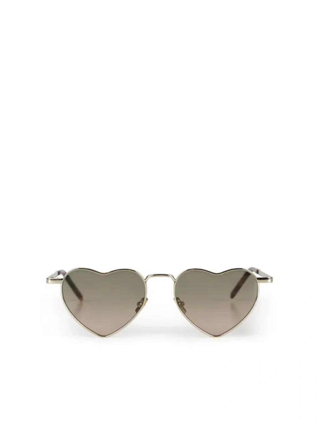 Eyewear Heart Shape Sunglasses In Gold Product Image