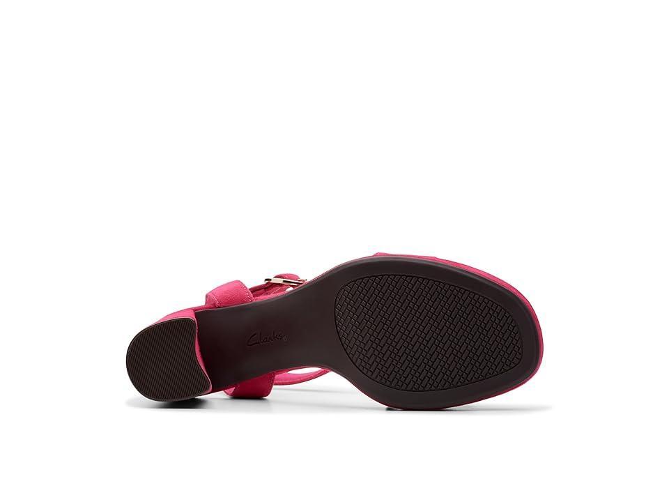 Clarks AmbyrLyn Bay (Fuchsia Suede) Women's Sandals Product Image