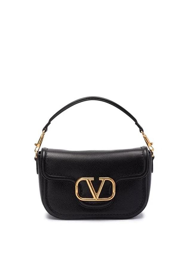 VALENTINO GARAVANI Leather Alltime Shoulder Bag In Blue Product Image