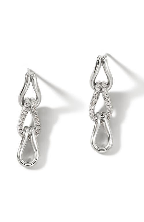 John Hardy Surf Pav Diamond Link Drop Earrings Product Image