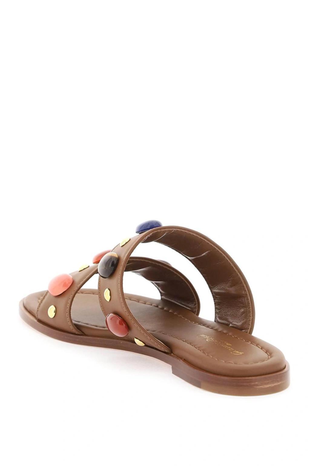 GIANVITO ROSSI Women's Slides With Natural Stone Embell In Multicolor Product Image