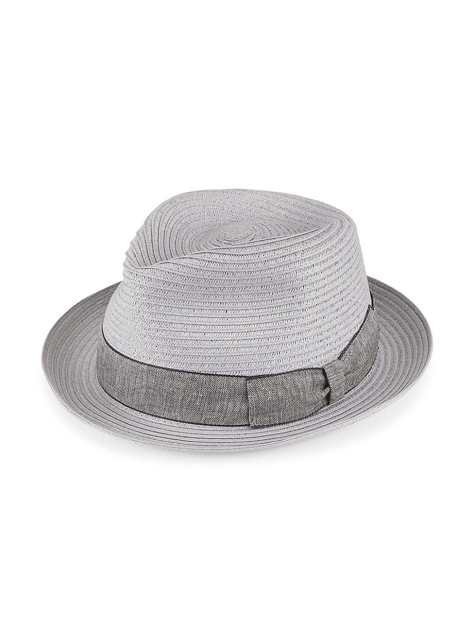 Mens COLLECTION Linen Band Fedora Product Image