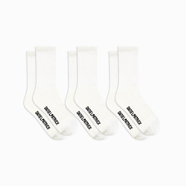 3 pack standard socks / cream + black Product Image