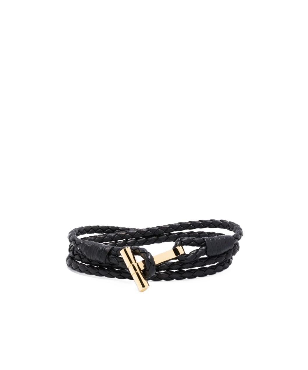 TOM FORD T-logo Braided Bracelet In Black Product Image