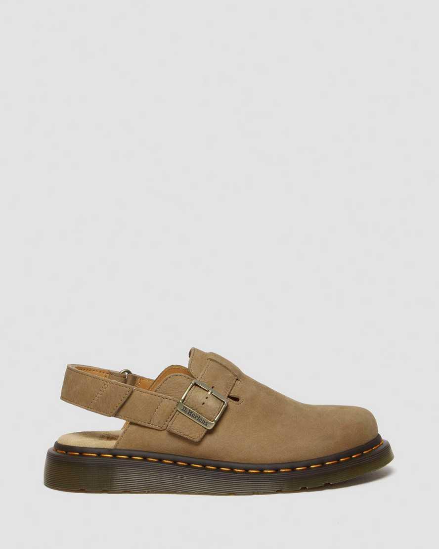 Dr Martens unisex Jorge II mules in tan suede Product Image